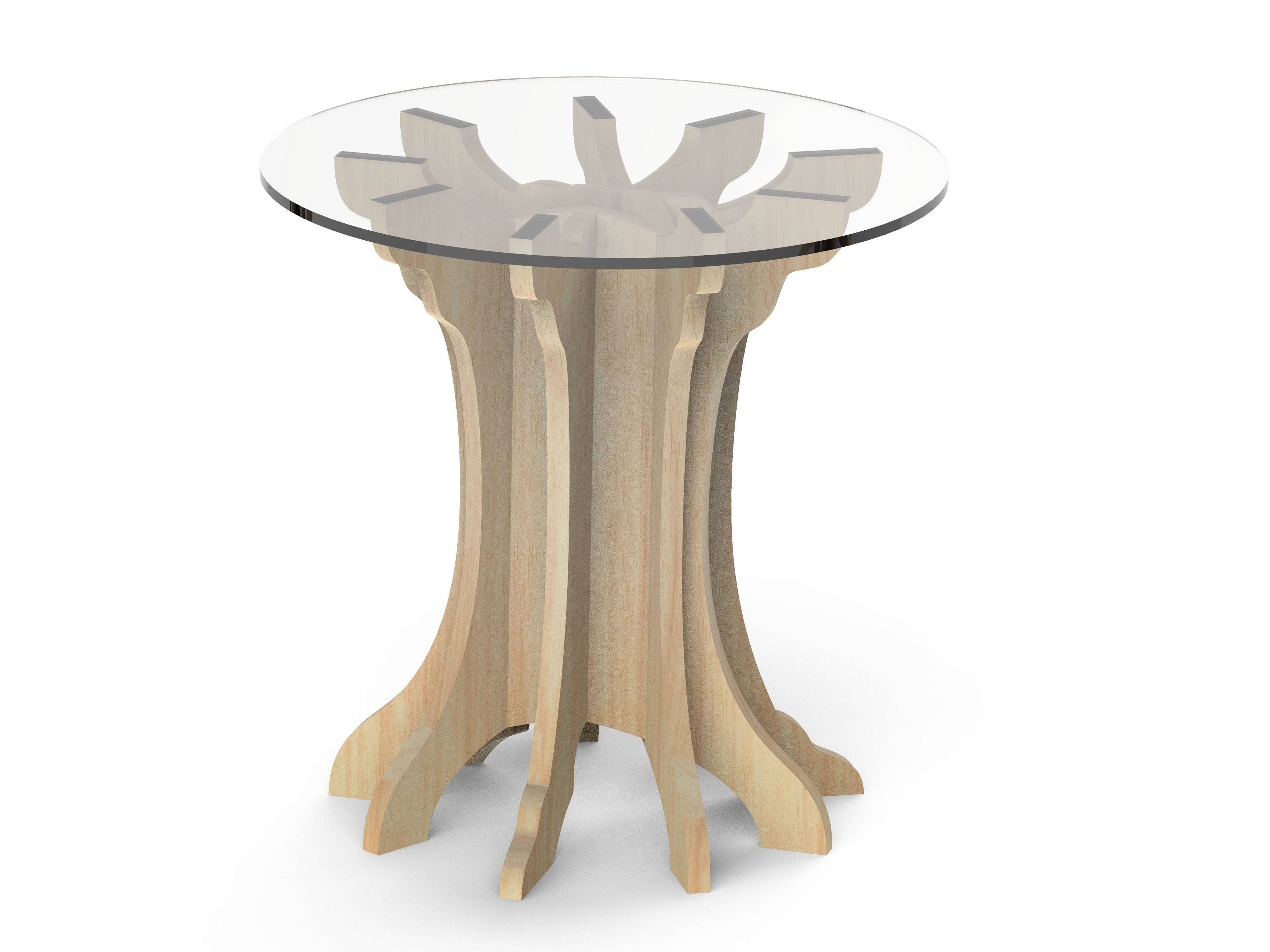 Высокий круглый березовый журнальный столик ALBEDO ARCH-00141479 - Вид №2