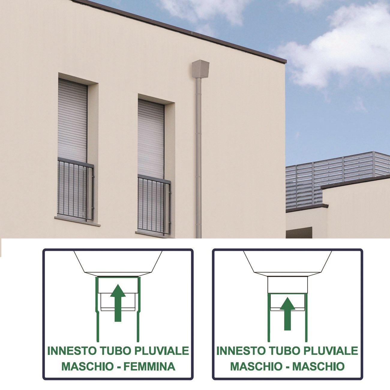 Квадратный сборщик водосточных труб First Corporation First Plast ARCH-00000606 - Вид №1