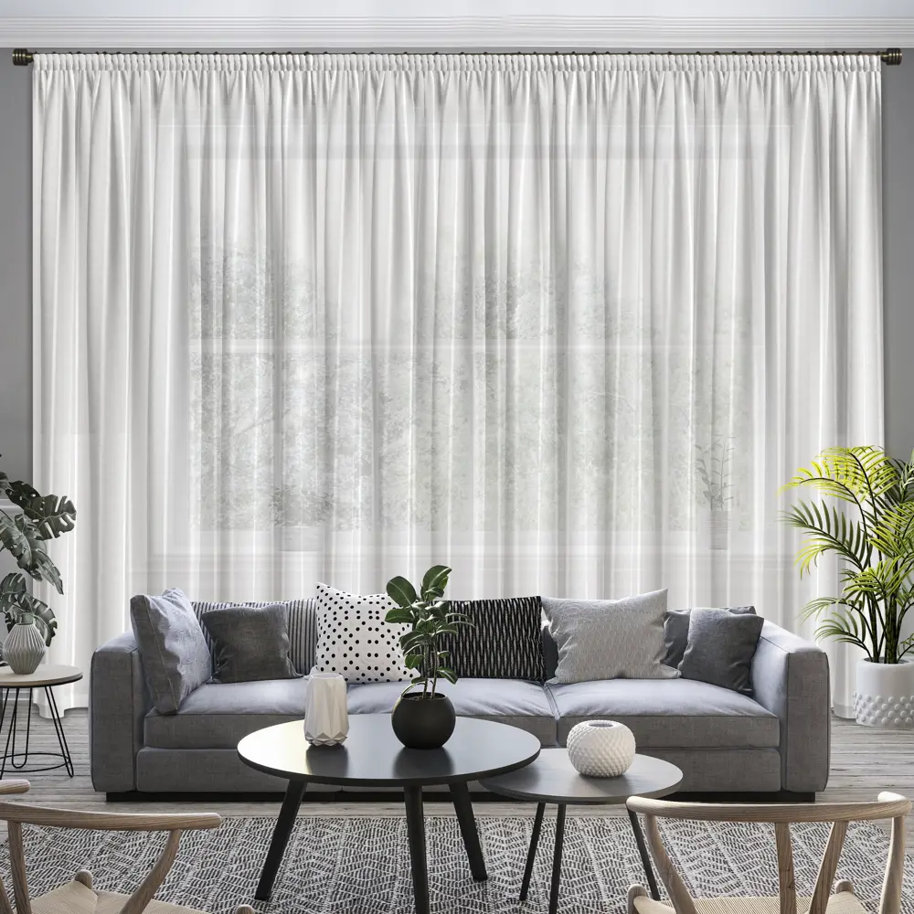 Тюль 1 м/п Полосы батист 300 см цвет молочный GARDEN STLM-2172952 - Вид №4