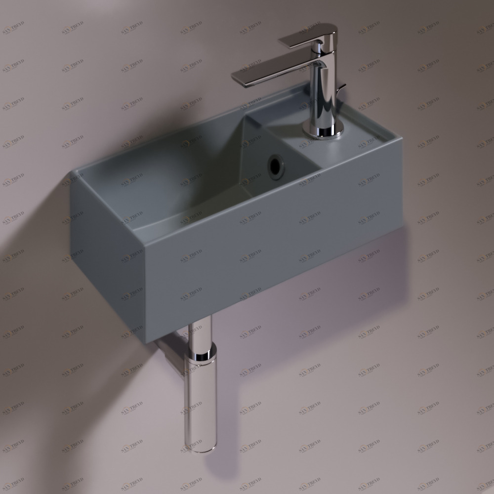 AG20CEMENTOMATT Подвесная раковина настенная прямоугольная Simas Agile серая