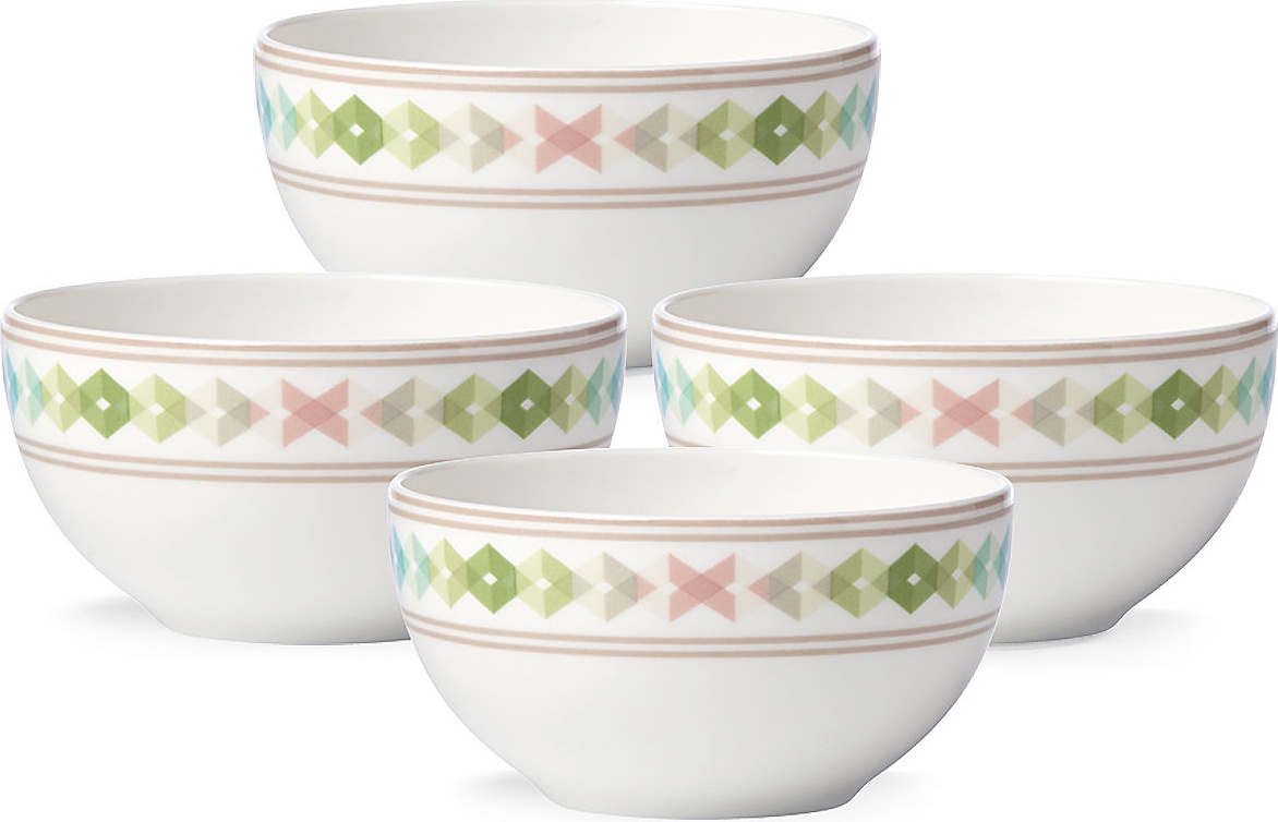 10607860 Lenox Набор салатников индивид-ных Lenox "Праздник 365" 15см, 4шт, (зелёно-синий) Фарфор 