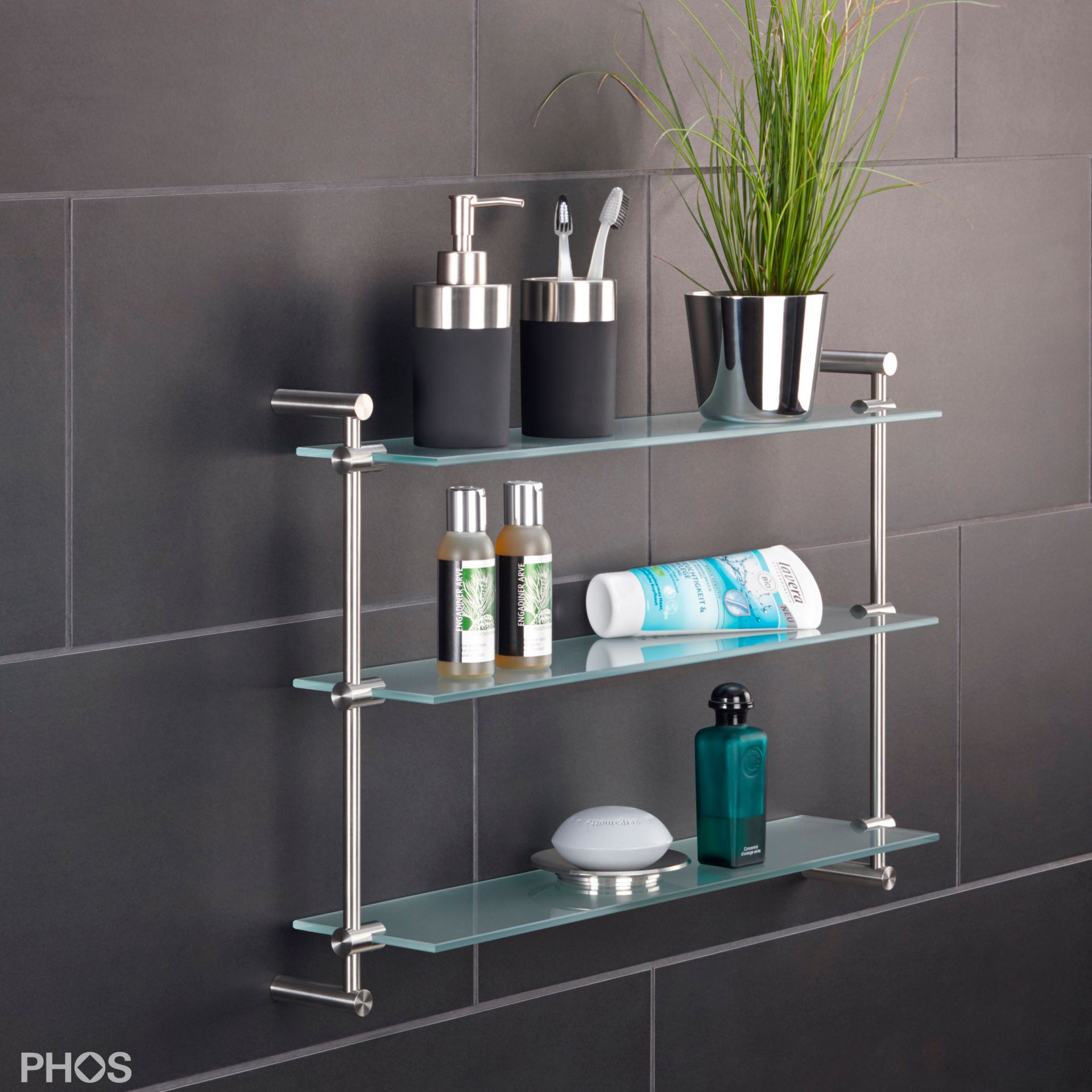 GR600-3 Стеклянная полка с 3 стеклянными полками PHOS  - Вид №1