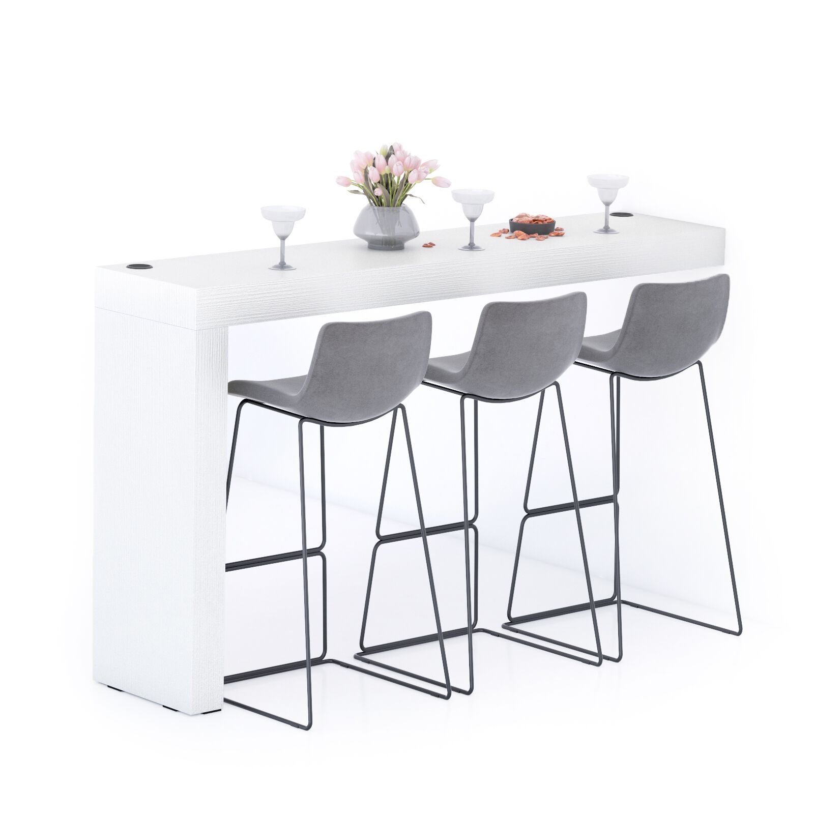 Высокий стол на полуострове в меламине с беспроводным зарядным устройством Mobili Fiver Evolution ARCH-00028433 - Вид №40