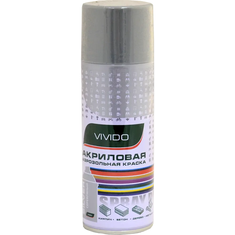 Краска аэрозольная Vivido цвет серебряный металлик 18846784 STLM-2126138 