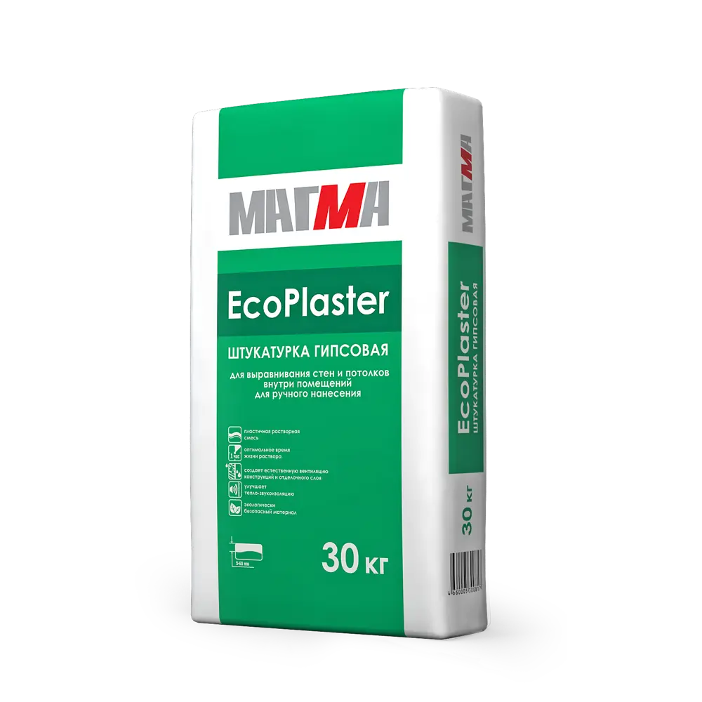 Штукатурка гипсовая Магма Eco Plaster МР 30 кг Eсo Plaster МР STLM-2057826