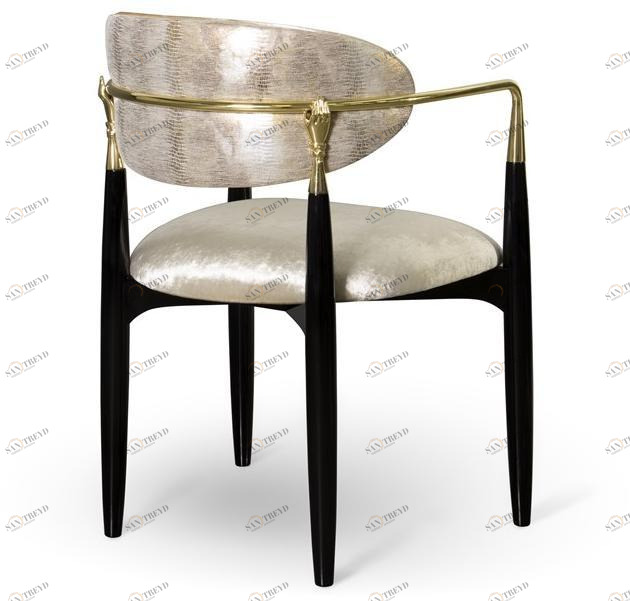 KOKET Стул из лакированной кожи с подлокотниками Nahema sun-id-1469270