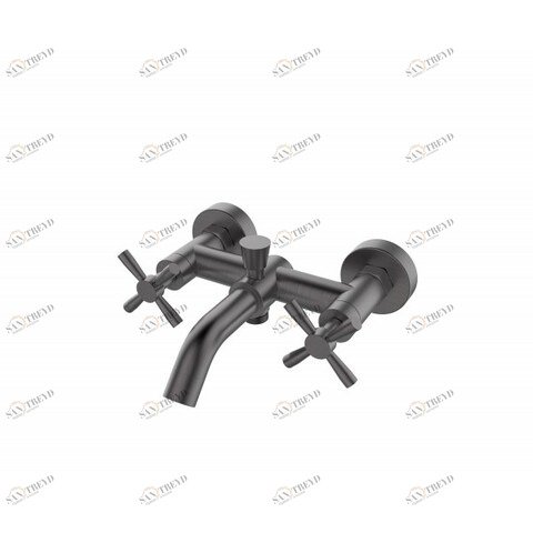 Orange Mia M34-100Gr двухзахватный смеситель для ванны/душа без аксессуаров, цвет: графит белый sun-id-1517324