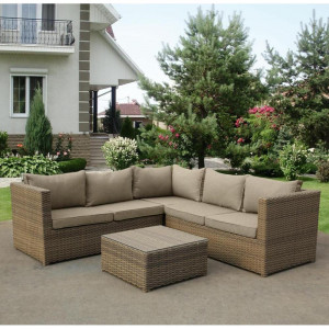 YR825B Beige/Grey Комплект плетеной мебели Afina