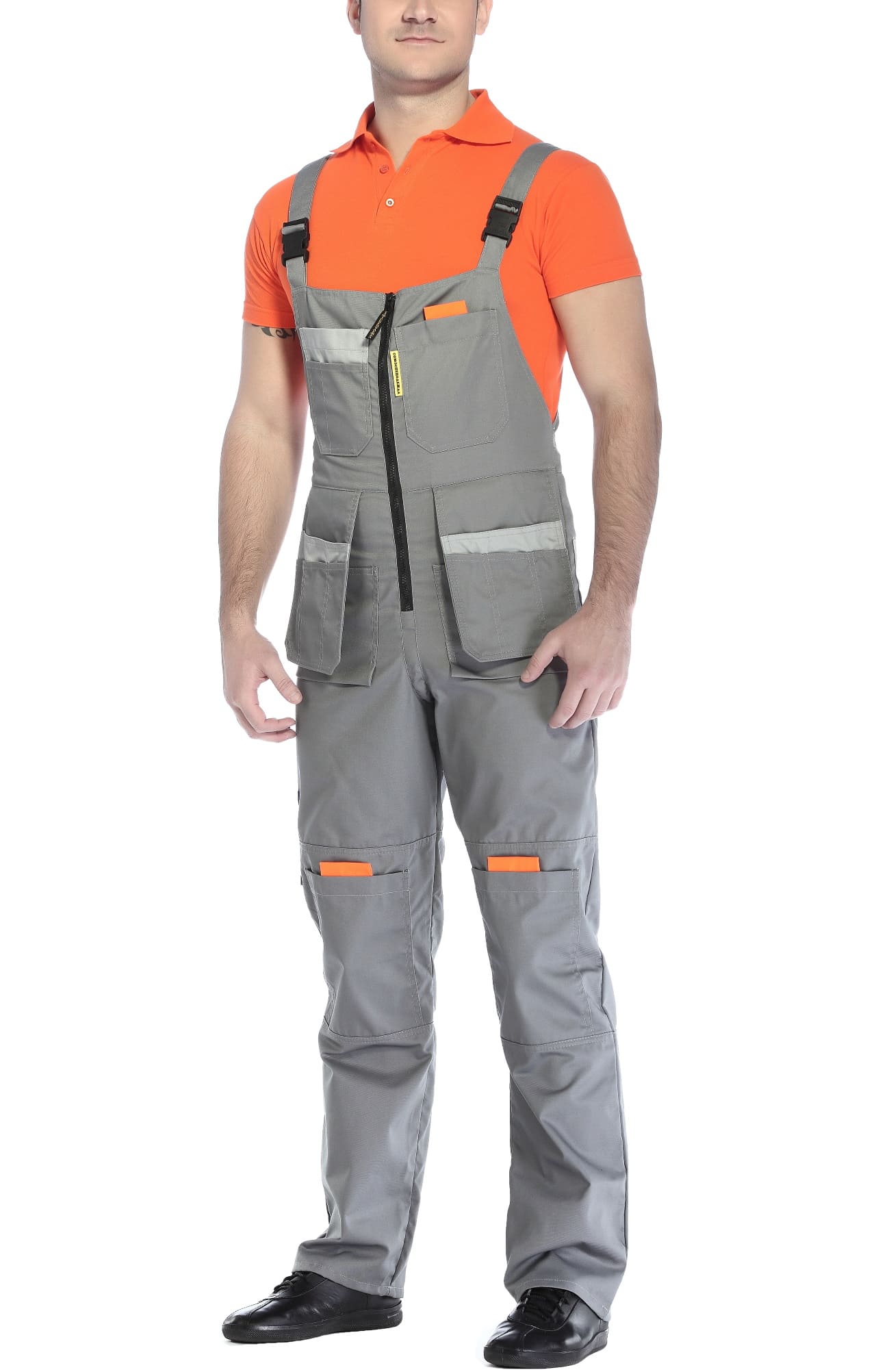 69438 Полукомбинезон "Профессионал-2" темно-серый со светло-серым  Летняя спецодежда  размер 64-66/170-176  - Вид №8