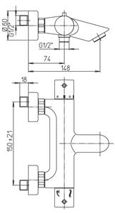 Paini Cox 78PW111TH смеситель для ванны  - Вид №1