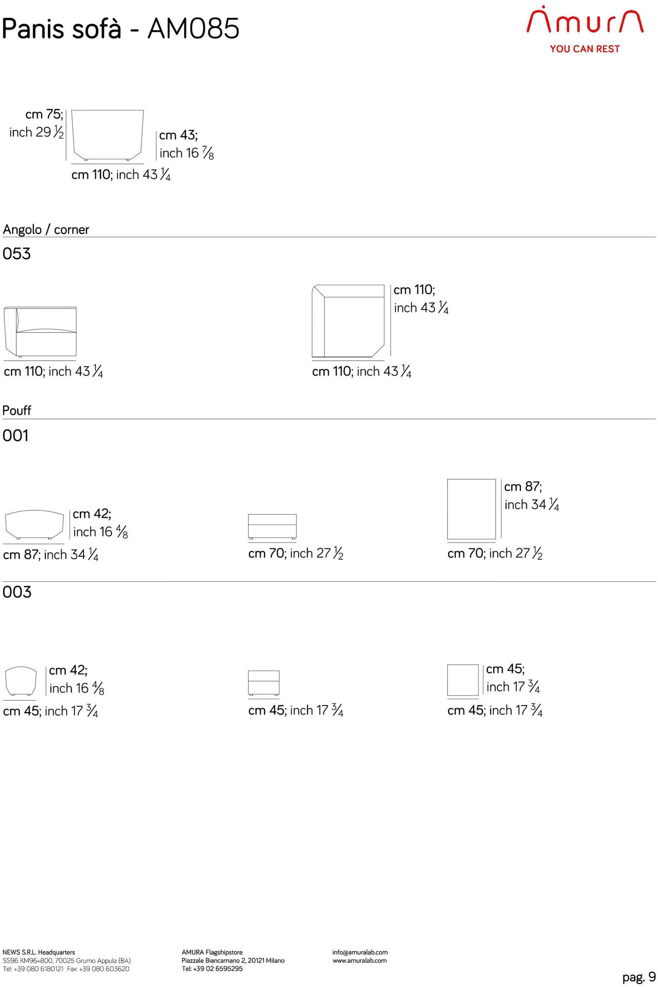 AMURA 3-х местный диван Panis Am085.589 - Вид №14