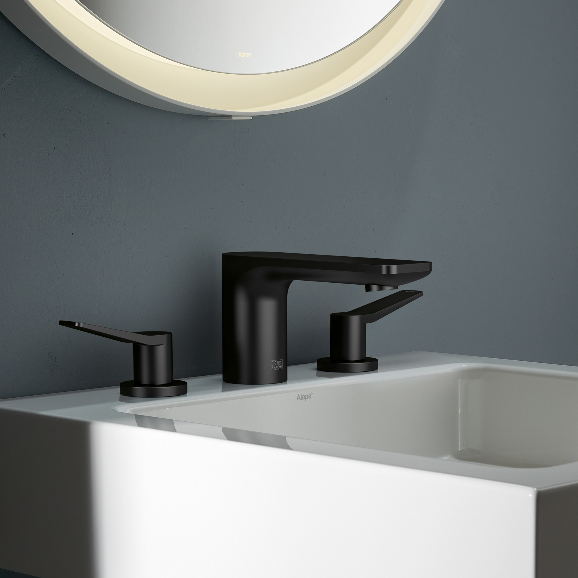 ЛИССЭ Смеситель для раковины на три отверстия со сливным клапаном - Матовый хром DornBracht LISSE 20713845-93 - Вид №1