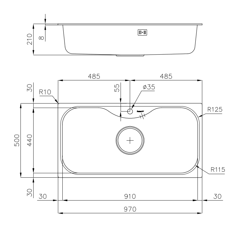 1555070 Мойка Uragano 1555070 Fosterspa  - Вид №1