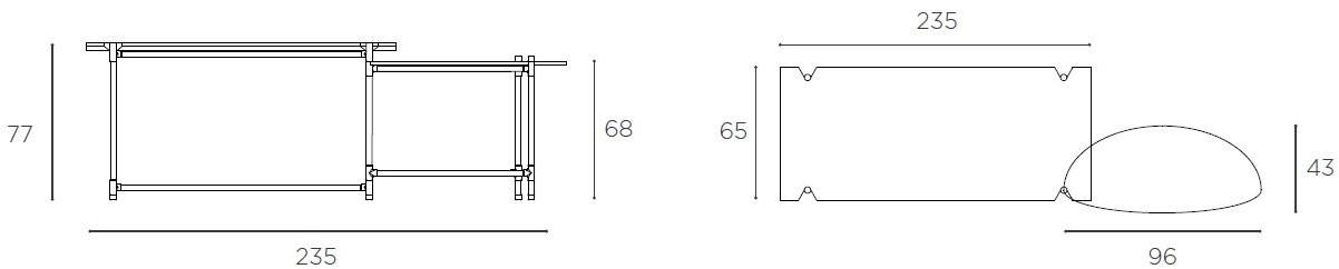 EPÒNIMO Угловой стол из меди, дуба и стекла Big sur Bs002  - Вид №5