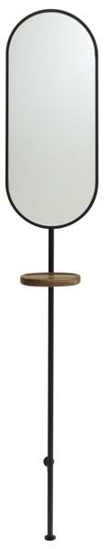 Ligne Roset Овальное зеркало из стали и стекла с настенной полкой Loomy 19980485 - Вид №1