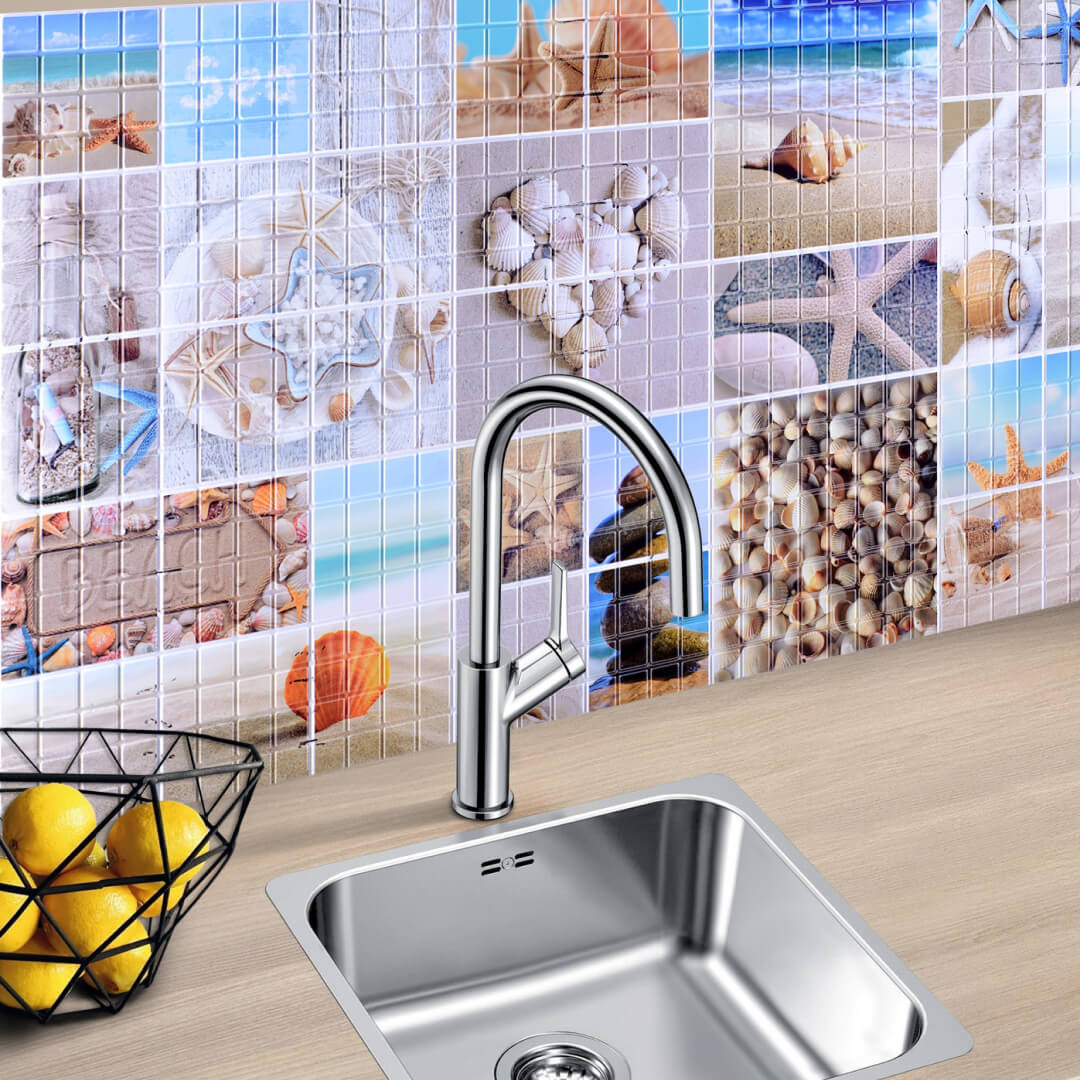 Панель ПВХ 0,3 мозаика Морской берег STELLA Бюджет STSR-689 - Вид №1