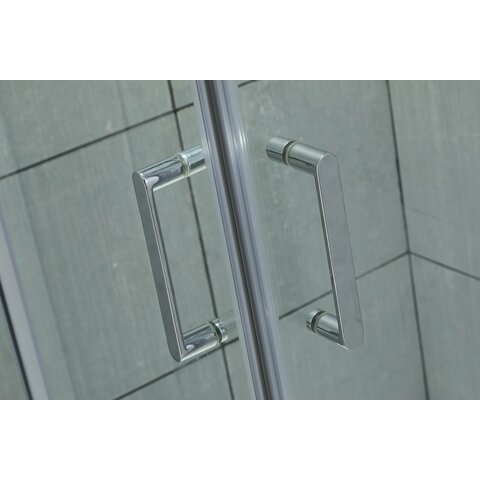 Orange E04-090TCR Душевой уголок из распашных универсальных дверей 90х90 см. хром прозрачный sun-id-1517014 - Вид №1