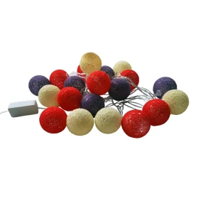 Гирлянда светодиодная шарики электрическая 4 м цвет синий/белый/красный