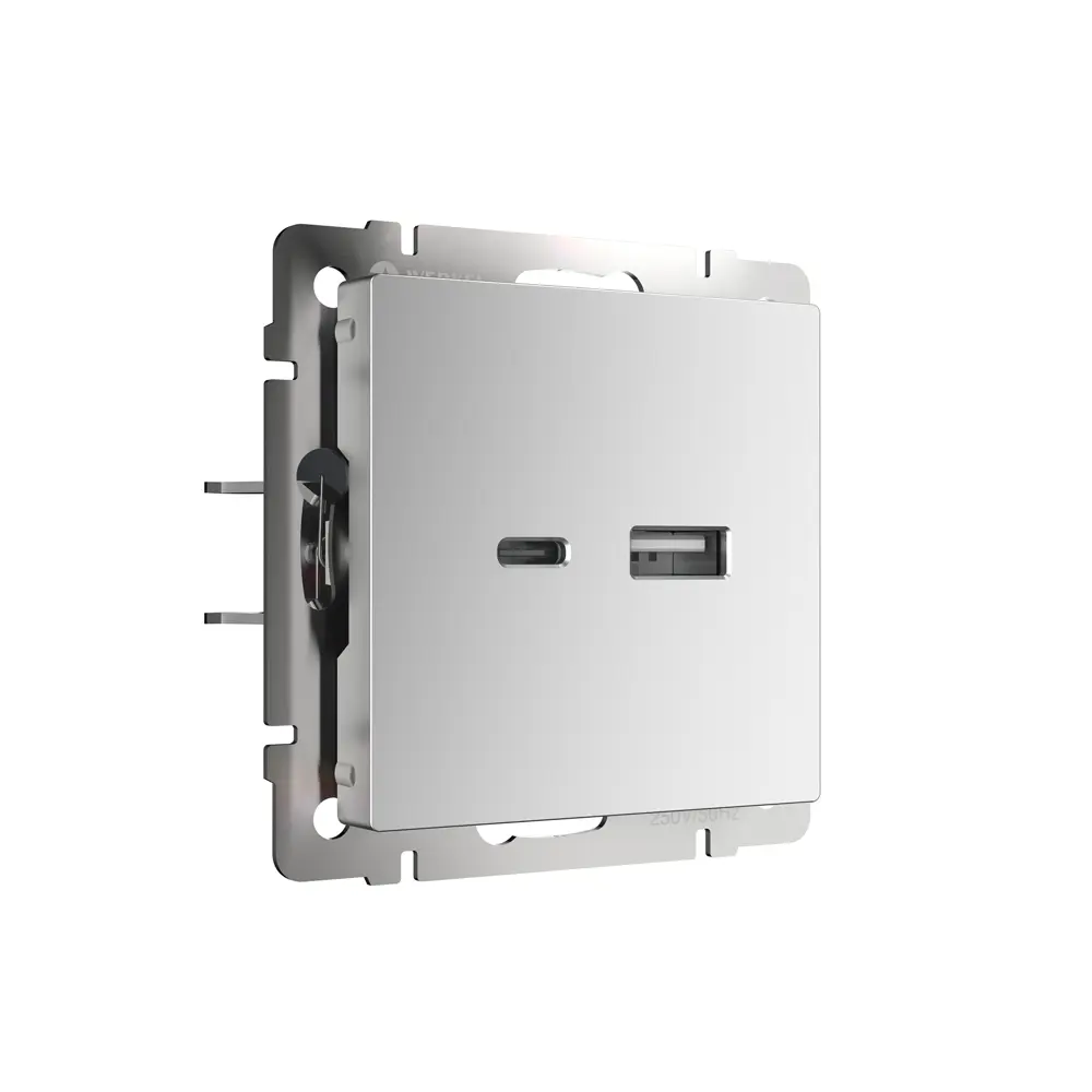 Розетка USB встраиваемая Werkel W1171806 серебряный Встраиваемые механизмы STLM-2051505 - Вид №1