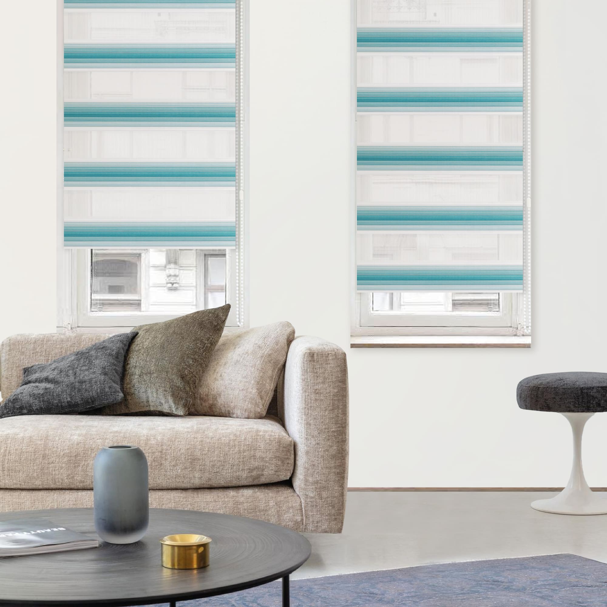 83503180 Штора рулонная день-ночь Miamoza Palermo 70x160 см зелёная Santreyd  - Вид №2