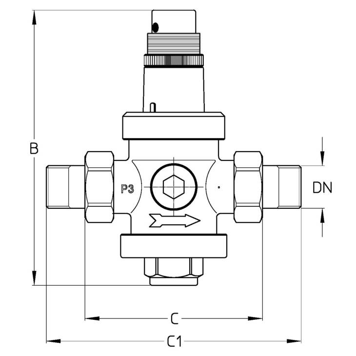CIMBERIO CIM 1420N Редуктор давления латунный никелированный CIM 1420N с наружной резьбой  - Вид №1