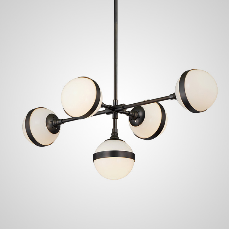Светильник подвесной 52х92 см черный Delight Collection 9252P/5L DELIGHT COLLECTION ДИЗАЙНЕРСКИЕ 00-3883137 Белый;черный  - Вид №1