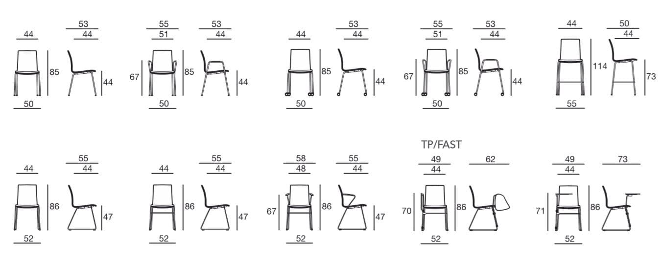 Штабелируемый стул для конференций из полипропилена Sesta Q3 ARCH-00013255 - Вид №1