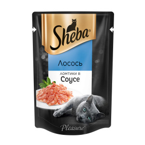 УТ0008841 Корм для кошек Pleasure ломтики в соус лосось пауч 85г SHEBA
