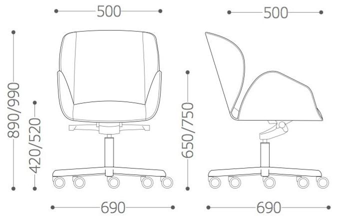 VAGHI Поворотный офисный стул с подлокотниками Suoni executive Sic6 /sid6 - Вид №4