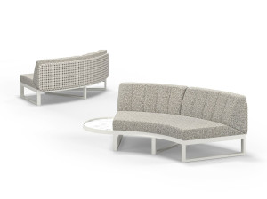 Тканевый изогнутый модульный садовый диван