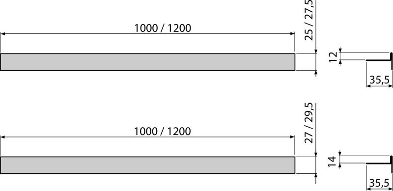 Pейка из нержавеющей стали для пола с уклоном, двухсторонняя ALCAPLAST APZ905M - Вид №1