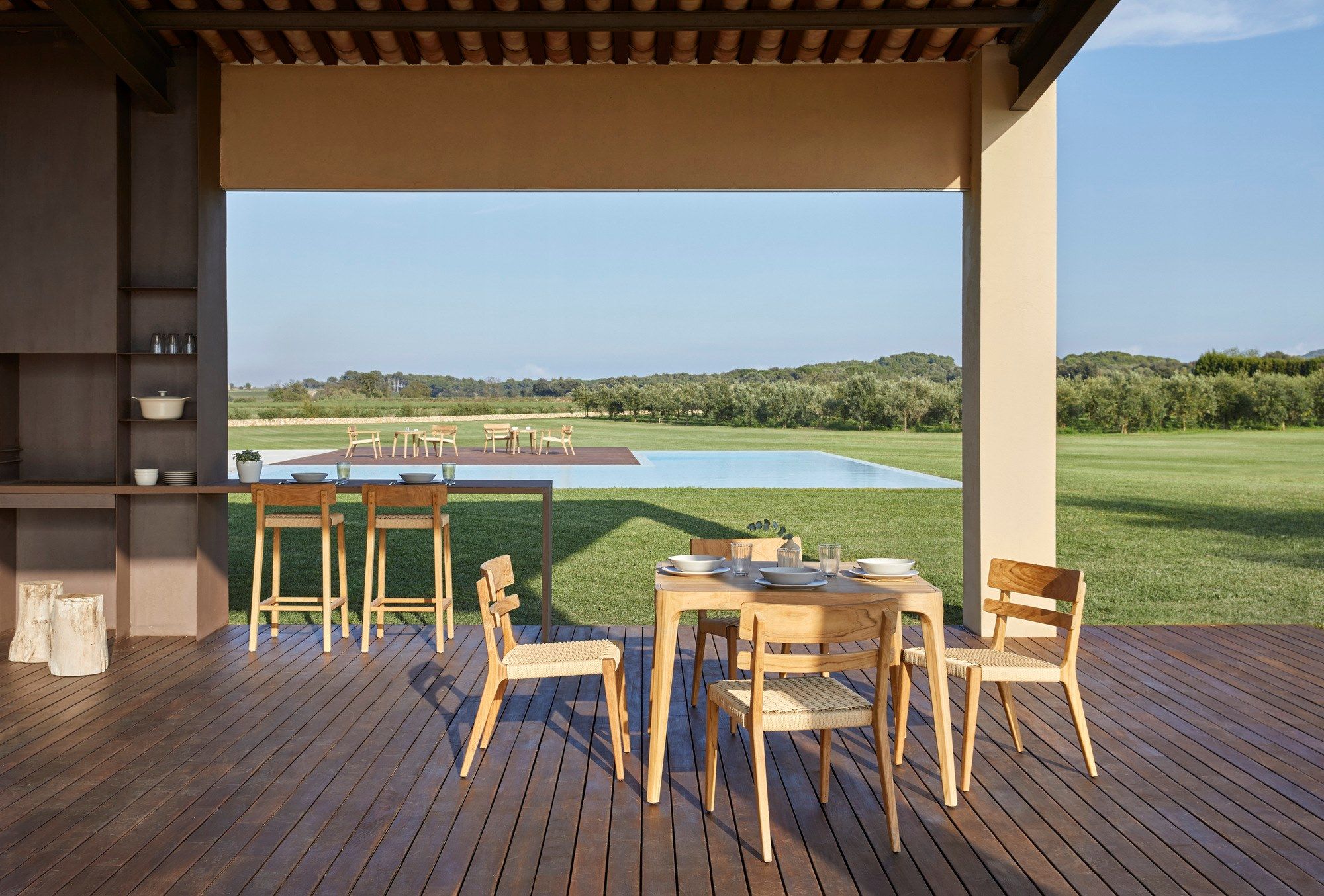 Квадратный стол из тикового дерева POINT Paralel ARCH-00151102 - Вид №1