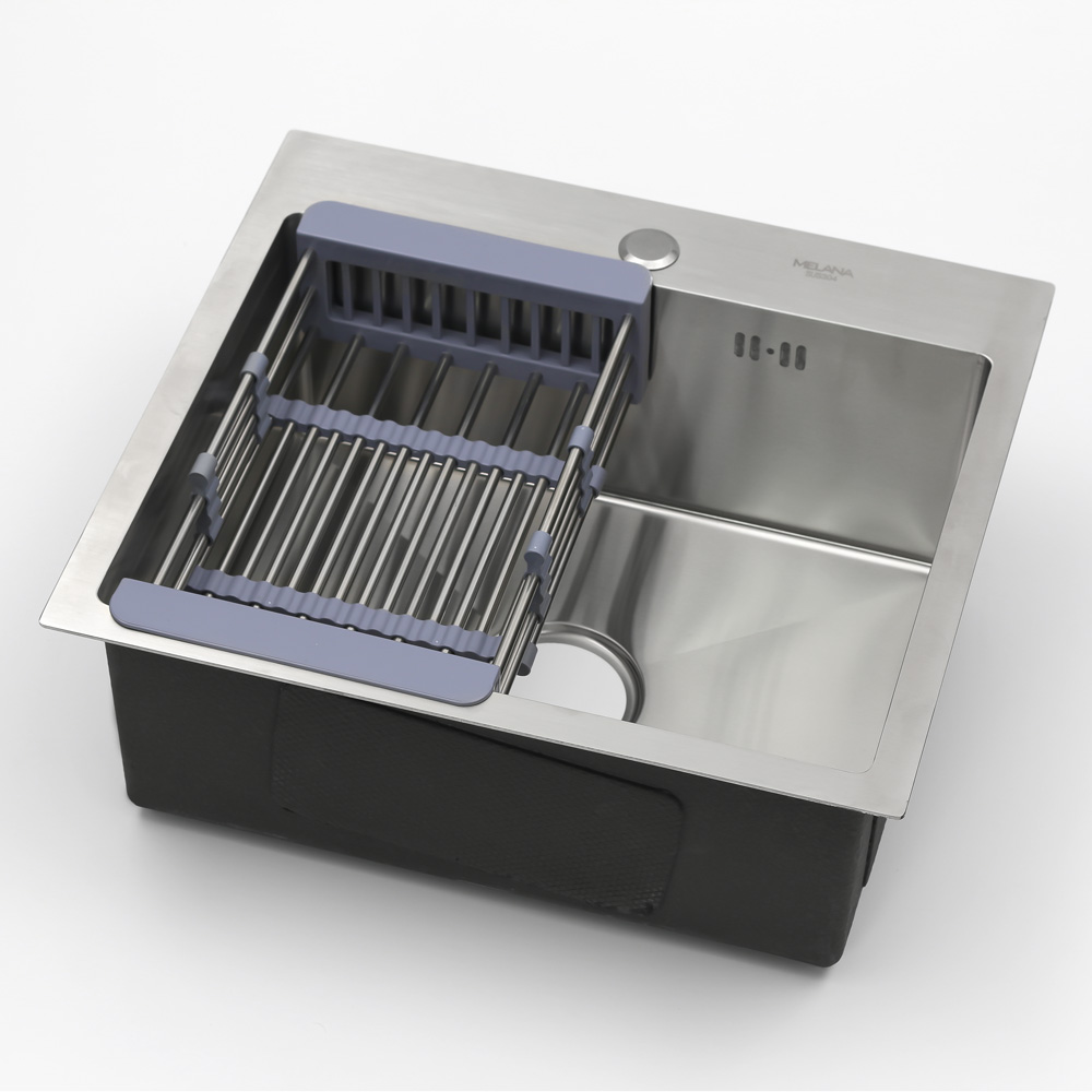 Мойка H5045 MELANA ProfLine 3,0/200 САТИН врезная прямоугольная с коландером H5045 H5045 сатин - Вид №8