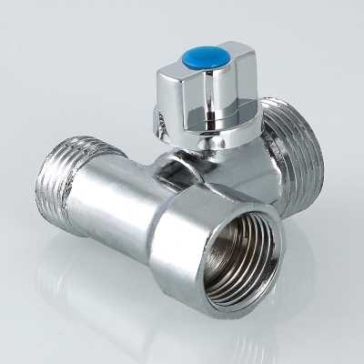 VT.256.N.04 Тройник бытовой с шаровым краном Valtec 1/2" х 3/4" х 1/2"  - Вид №7