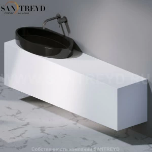 C181V3.101 Настенный туалетный столик с 1 ящиком с отверстием для раковин слева белый матовый A. e T. Italia P35 Италия