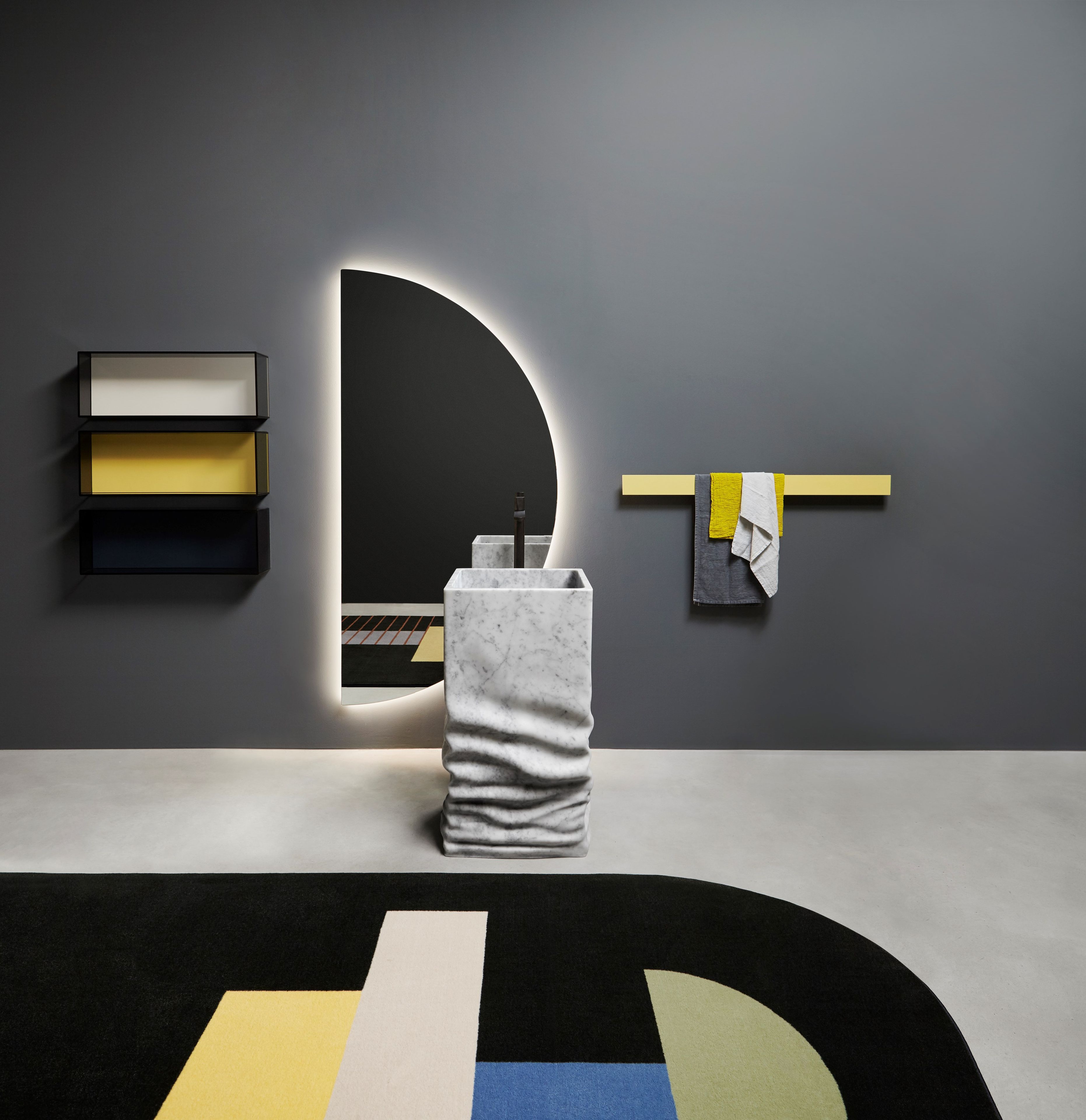 Каррарский мрамор квадратный отдельно стоящий умывальник Antoniolupi OSSIMORO ARCH-00146445 - Вид №2