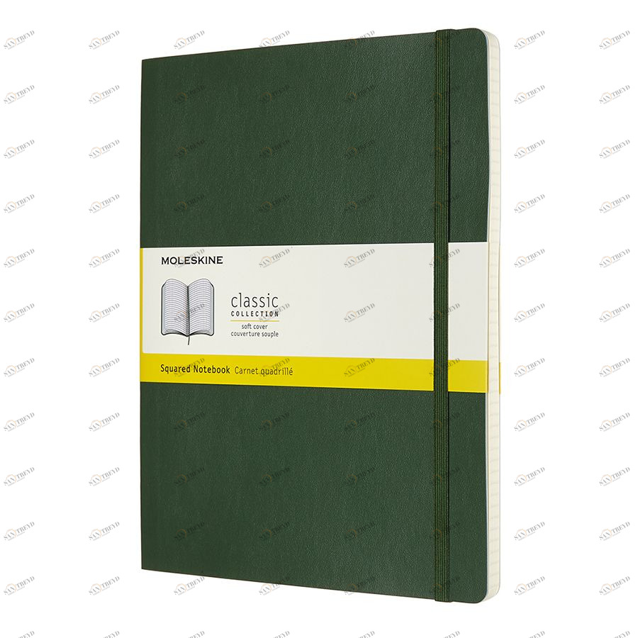 Блокнот Moleskine CLASSIC SOFT XLarge 190x250мм 192стр. клетка мягкая обложка зеленый 1128074