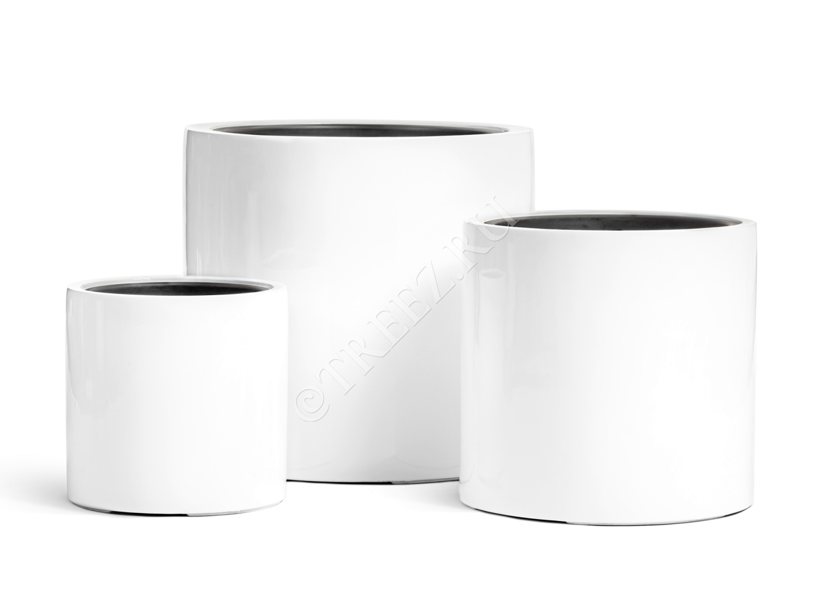 41.3320-05-038-WH-41 Кашпо  Effectory - серия Gloss - Цилиндр - Белый глянцевый лак Цветочная коллекция 