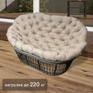 86418957 Диван садовый Сорренто с подушкой 165x95x80 см роуп бежевый STLM-1485753