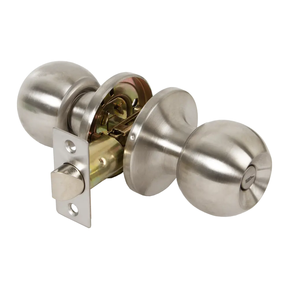 Шаровая ручка-кноб Фабрика замков с фиксатором, никель 89347012 STLM-1397726 - Вид №1