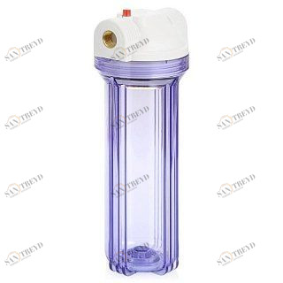 Корпус Гейзер 10" 1/2x3/4  прозрачный для холодной воды 50533