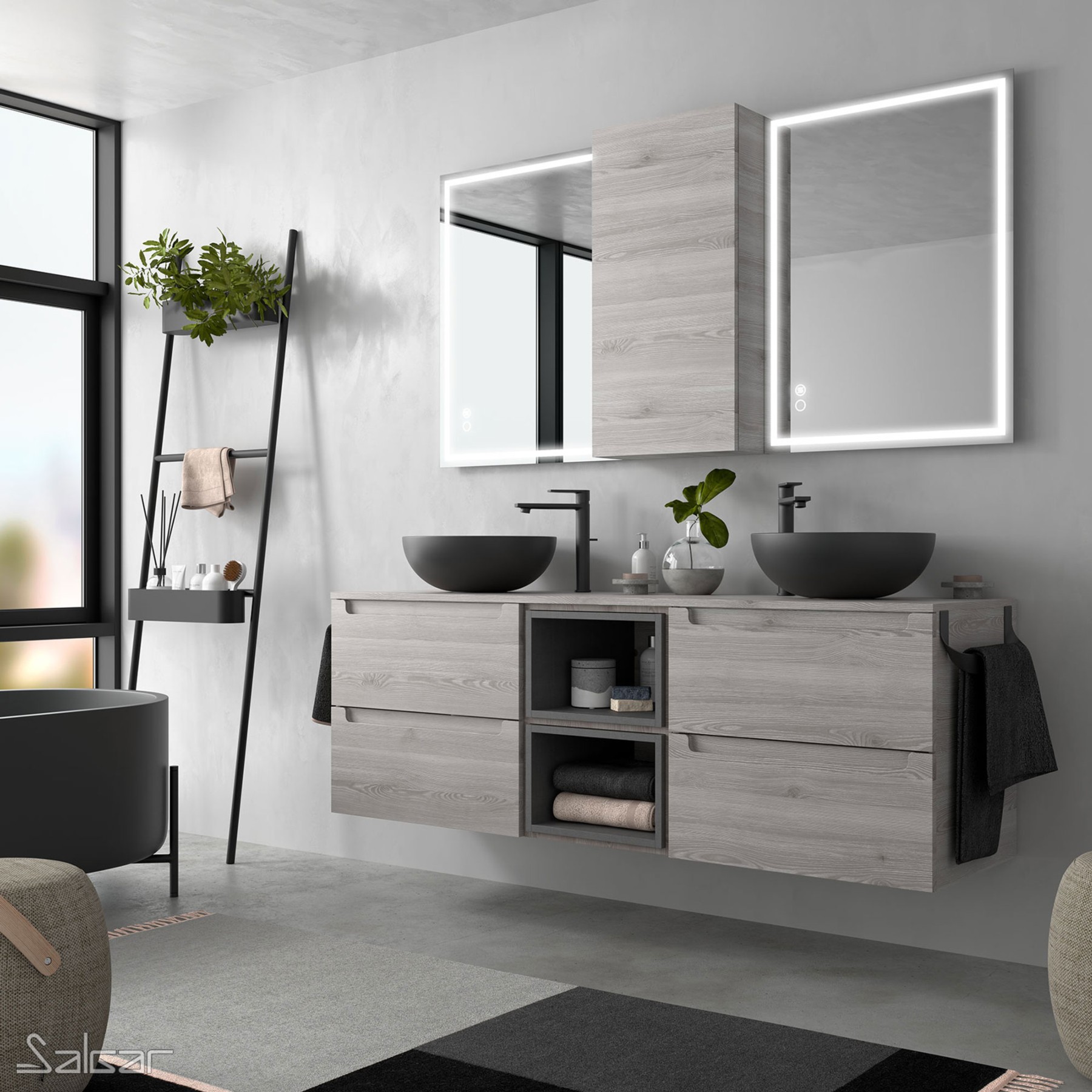 87853 SALGAR Зеркало CHICAGO II 800 горизонтальное вертикальное со светодиодным датчиком света и противотуманным (30 Вт) IP 44 800 x 600 мм - Вид №2