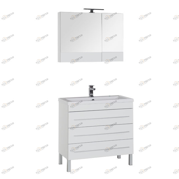 Комплект мебели Aquanet Верона 90 белый (напольный 3 ящика) 00178510