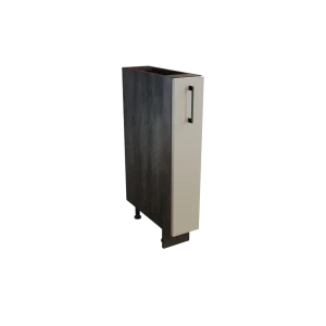 91654062 Напольный шкаф-бутылочница с 1 дверцей Атласный Серый 15x81.60x47.80 см фасад МДФ светло-серый каркас ЛДСП серый дуб Сур STLM-1522448