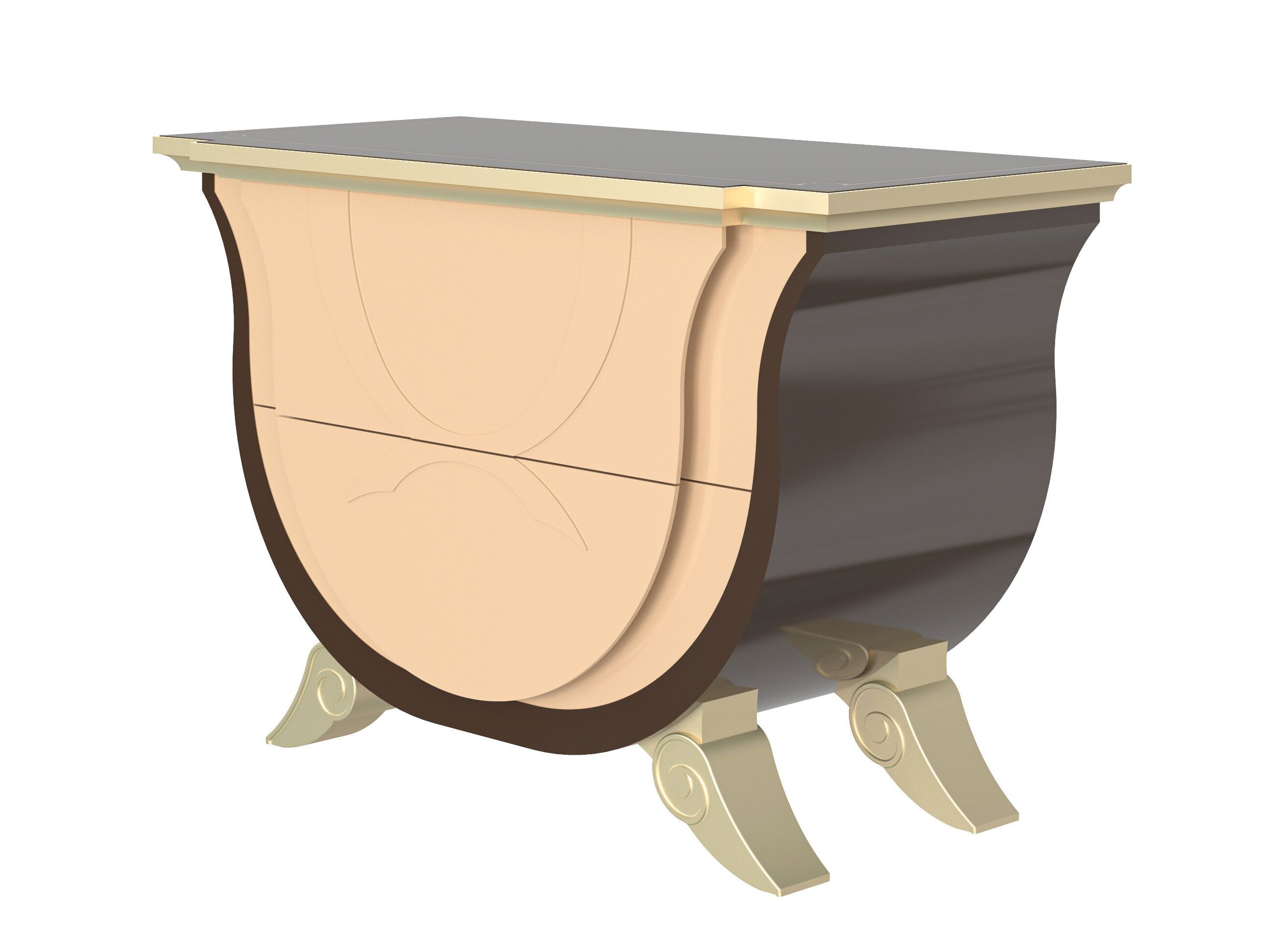 Деревянная прямоугольная тумбочка с ящиками Modenese Luxury Interiors CRESCENDO CURVE ARCH-00063707 - Вид №1