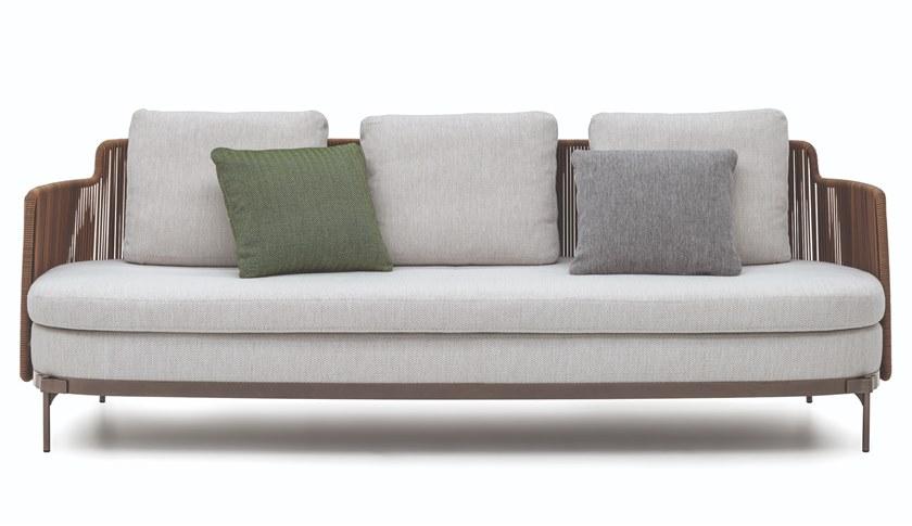 Minotti 3-х местный тканевый садовый диван Tape cord outdoor sun-id-1380104 - Вид №1