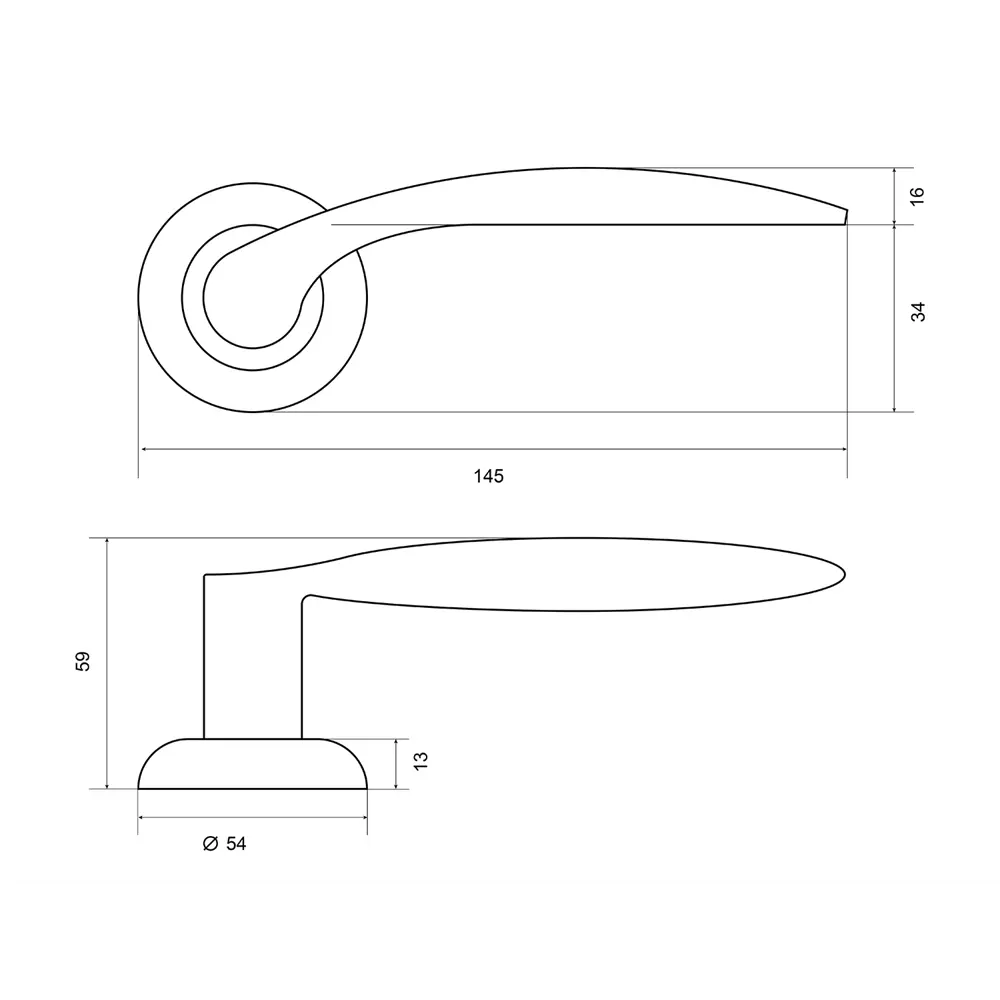 Дверные ручки Фабрика замков Ternera, без запирания, цвет кофе STLM-2176473 - Вид №3