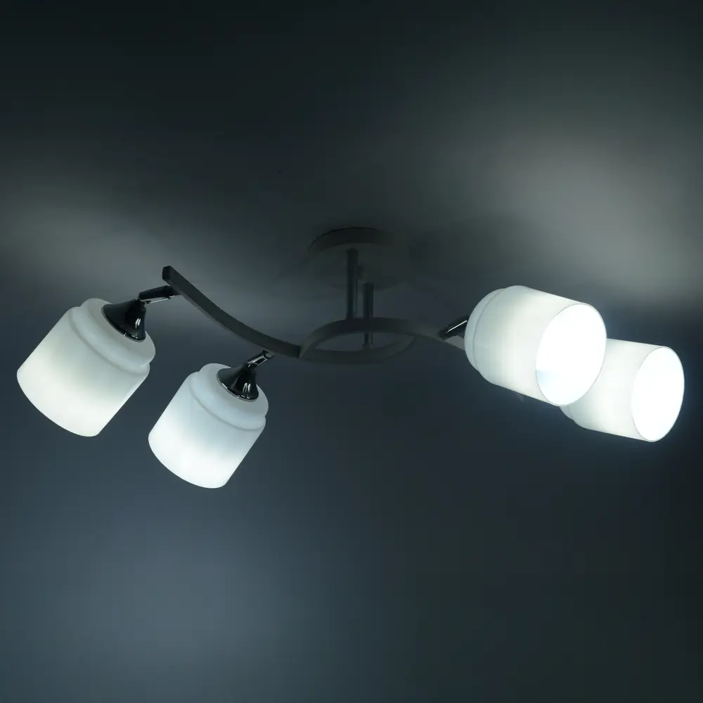 Люстра потолочная Seto 4 лампы 16 м² цвет хром SCHAFFNER STLM-2175733 - Вид №1