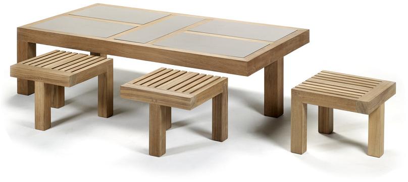 Royal Botania Низкий квадратный садовый столик из тика Nara sun-id-1366223 - Вид №2