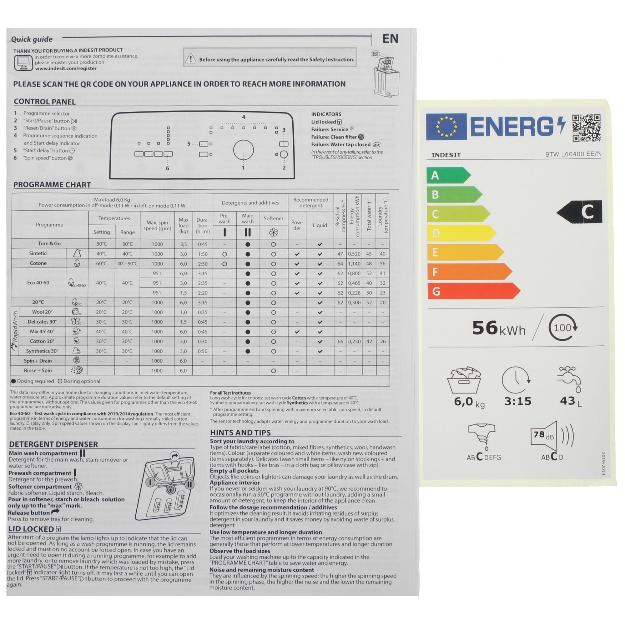 9153057 Стиральная машина Indesit BTW L60400 EE/N белый STDN-0110000 - Вид №15